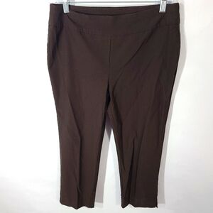 So Slimming‎ By Chico's Women's Size 0.5 Petite Crop Pants Brown Pull on Capris